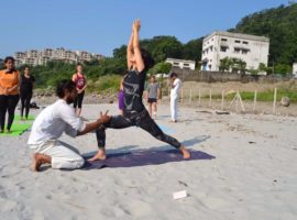 Ashtanga Yoga Session on Bank of River Ganga_2 – IYMS Rishikesh