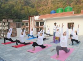 Ashtanga Yoga Session on Roof – IYMS Rishikesh