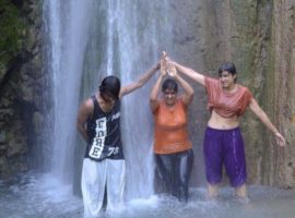 Students Enjoying At Waterfall – IYMS Rishikesh