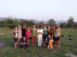 Students With Yogi Vikas – IYMS Rishikesh