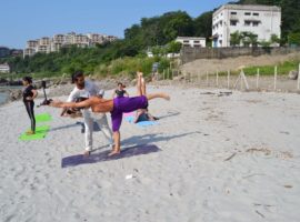 Yoga Session on Bank of River Ganga – IYMS Rishikesh